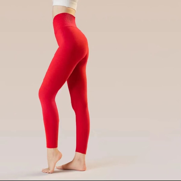 Kvinders forede leggings højtaljede bløde og elastiske varme vinterleggings, der passer til 85~105 pund China red