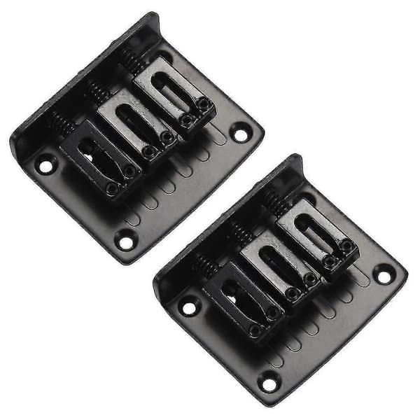 2x 3-strängad Svart Toppmatad Hard-tail Stall För Cigar Box Gitarrer & Mer