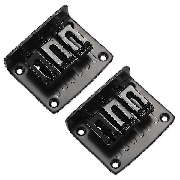 2x 3-strengs Svart Topplastende Hard-tail Bro For Sigarboks Gitarer & Mer