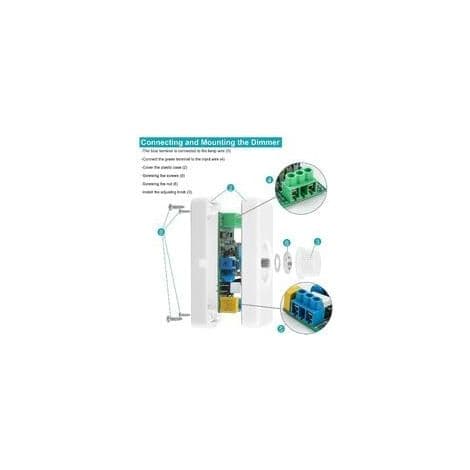 3-100W LED bakkantdimmer (rotasjonsdimmer), brukes for dimbare LED-, gløde- og halogenlamper, 220-240V, CE plug-in bryter, hvit