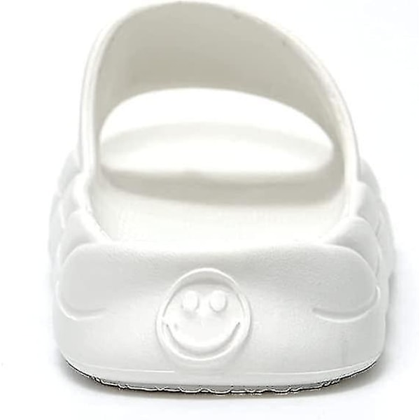 Pudeslippers til Kvinder og Mænd Cloud Slippers Skridsikre Hurtigtørrende Badeslippers, Åben Tå Bløde Tykke Slippers Hvide