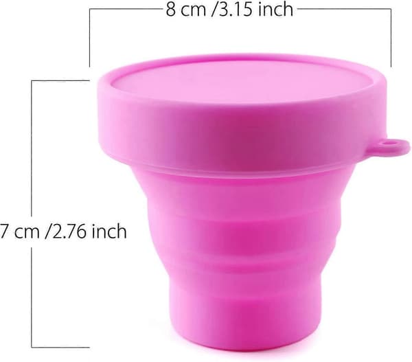 Sammenleggbar silikonkopp, sammenleggbar steriliseringskopp for menstruasjonskopper og oppbevaring av din Diva Cup