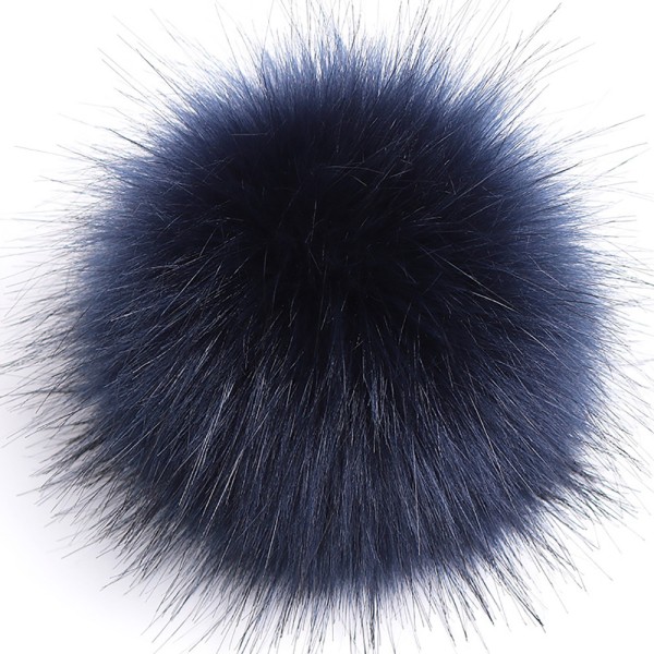 Naturlig kunstig pels hævede bolde DIY hat sko tørklæde pom pom dekoration to marineblå 10cm 10cm 21