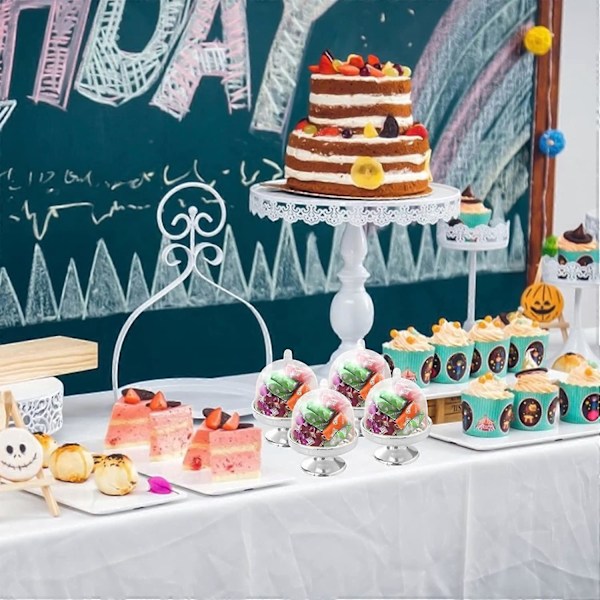12 stk. Mini Kageopsats med Kuplåg, Plastik Cupcake Slik Chokolade Macaron Holder Opsats til Fest