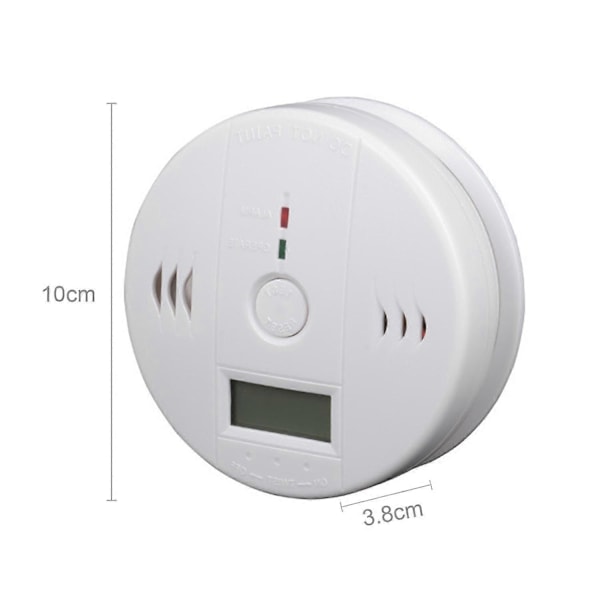 Kuliltealarmdetektor CO-alarmdetektor batteridrevet med LCD-display og stemmeadvarsel