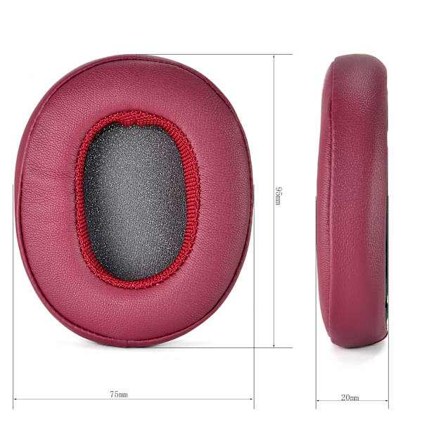 Erstatningsøreputer for Skullcandy Crusher Wireless/Crusher ANC/Hesh3, 2-pakning Mørkerød