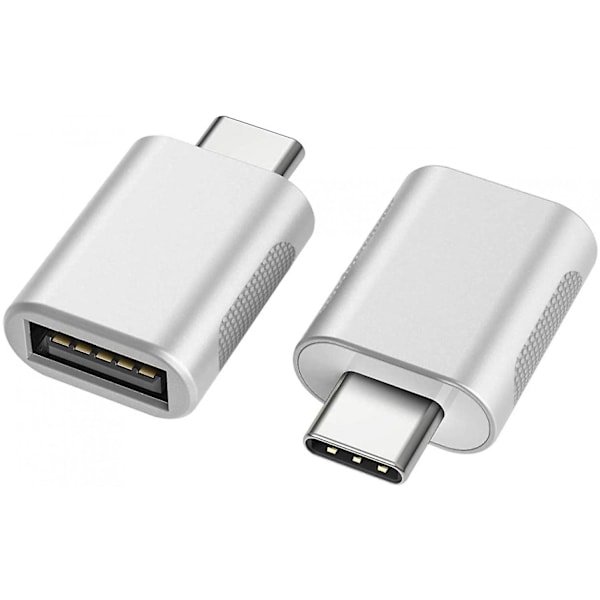 USB-C til USB-adapter, USB-C til USB 3.0-adapter, USB Type-C til USB, til USB-hunnadapter (sølv)