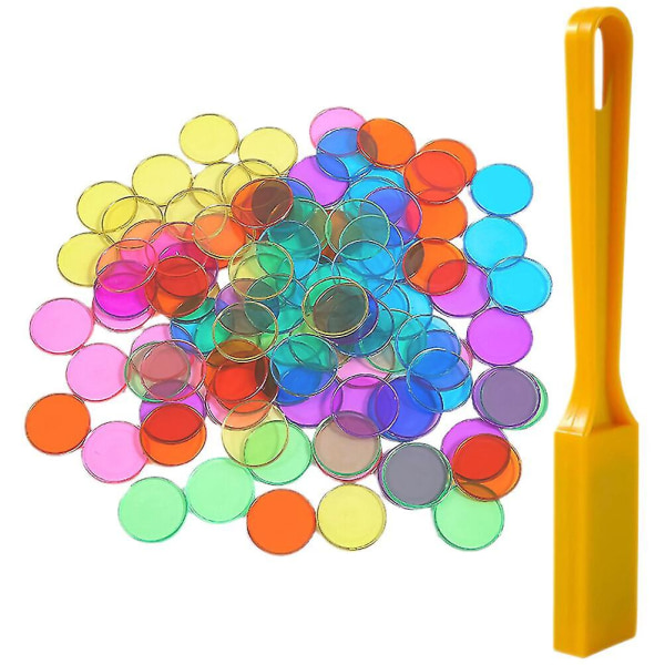 1 sæt magnetisk tryllestav runde chips tælle legetøj farve sortering legetøj børn pædagogisk legetøj