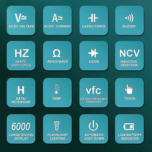 KKmoon KKM198 4,4 tommer Farve Touchskærm Intelligent Digital Multimeter TRMS NCV Måling Direc