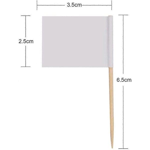 Blanke Tandstik Flag Ostemarkører Blank Flag Etiket Markering (100)