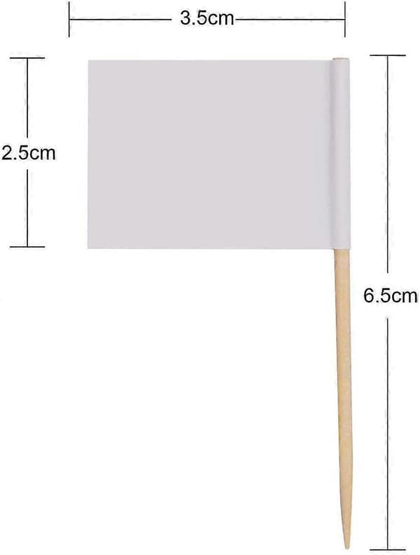 Blanke Tannpirkerflagg Ostemarkører Blank Flaggmerking (100)