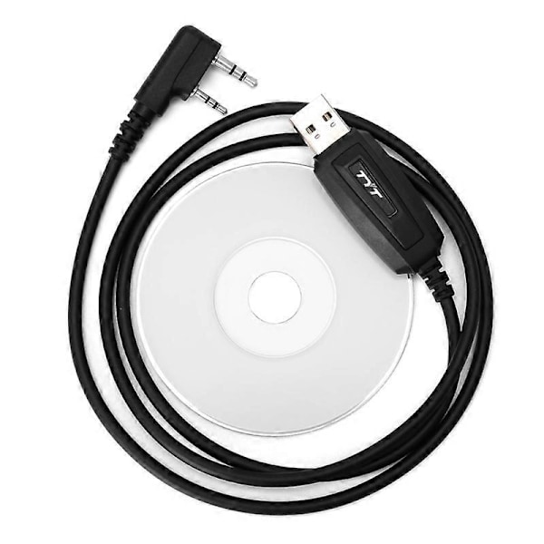 USB Programmeringskabel + Software CD til TYT MD-380 To-vejs Walkie Talkie Radio