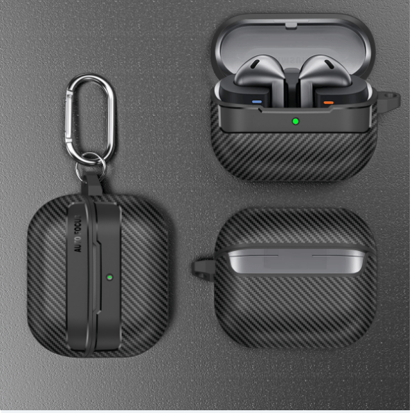 Kulfiber beskyttelsescover til Samsung Galaxy Buds3/3pro Sort