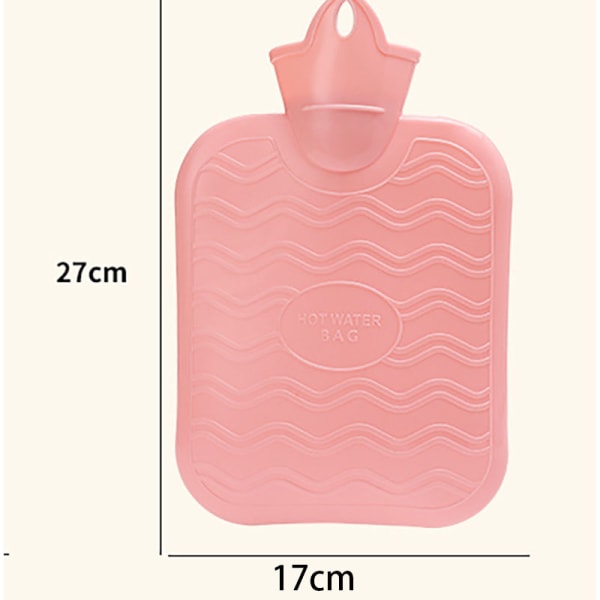 Varmtvannsflaske Mykt lokk Håndvarmer 1L dyresøt termosflaske for smertelindring med lomme pink bunny