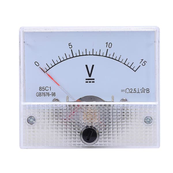 Højkvalitets 85c1 Finjusteringsskive Analog Volt Panel Meter Måler DC 0-15v