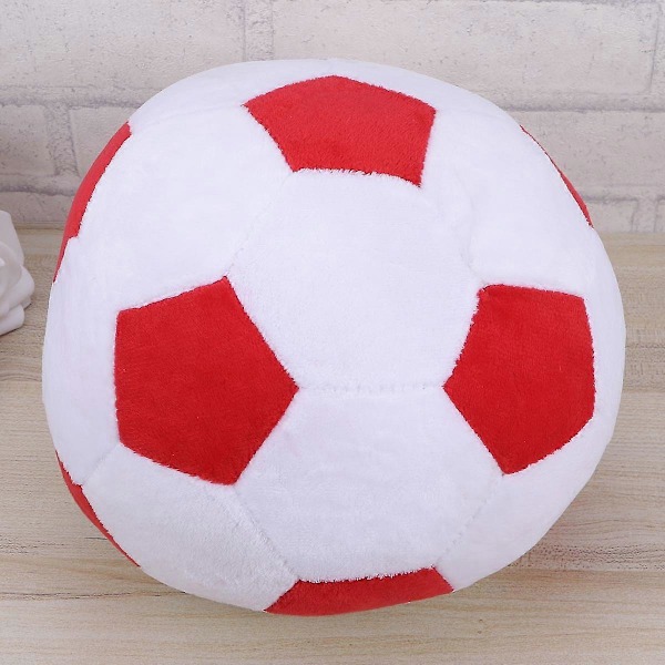 Multifunktionelt Fodbold Legetøj Fodbold Udstoppede Dyr Plys Fodbold Legetøj Fodbold Form Kastepude Rød