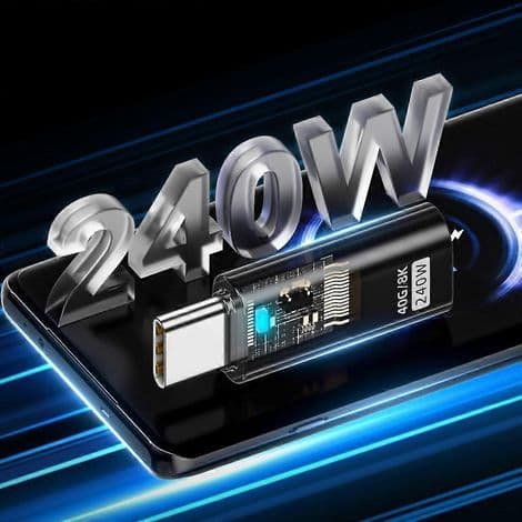 USB Typ-C Hona till USB-C Hane Laddnings- och Dataöverföringsadapter, 40 Gbit/s, 240 W, 8K