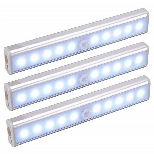 Sett med 3 LED-lamper - USB oppladbare - Magnetiske - Bevegelsessensor - 9W