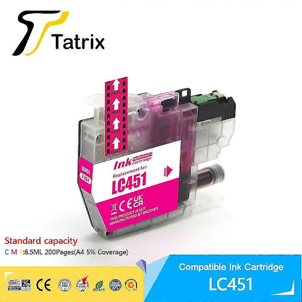 Højkvalitets Tatrix Standard Kapacitet Lc451 Lc 451 Kompatibel Blækpatron Til Brother Dcp-j1050dw,dcp-j1140dw,mfc-j1010dw Printer