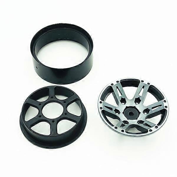 4 kpl Rc Rock Crawler -vanne 1,9 tuuman Beadlock 1/10 Axial Scx10 90046 Cc01 D90 D110 Tf2 -4 (musta)