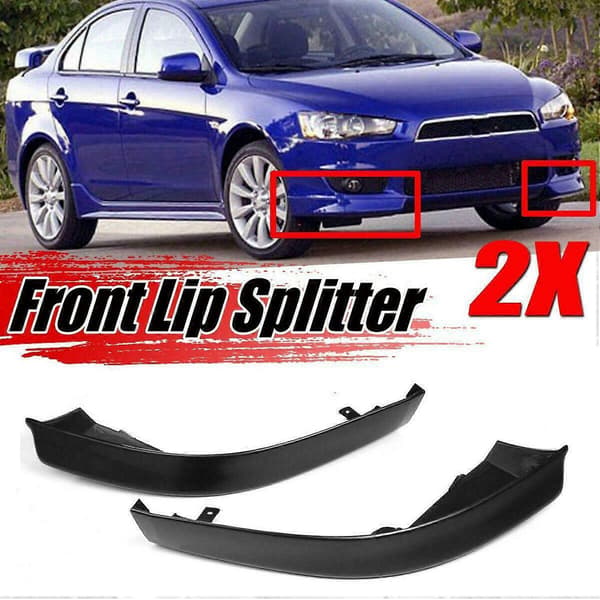 2 stk. Bil Front Kofanger Splitter Læbe Spoiler Body Kit Diffuser Beskytter Sort til 2008-2015