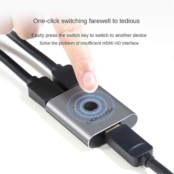 -Kompatibel En-Til-To 2.0 Bryter To-I-En Ut Sett-Topp Boks 4K 60Hz TV Datamaskin HD Kabel, Svart