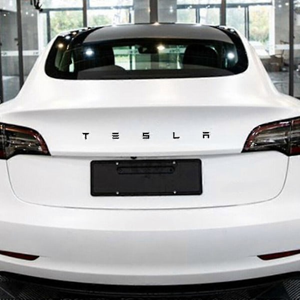 2024 3D Matt Svart Tesla Bokstavs Baklucka Panel Badge För Tesla Model X S