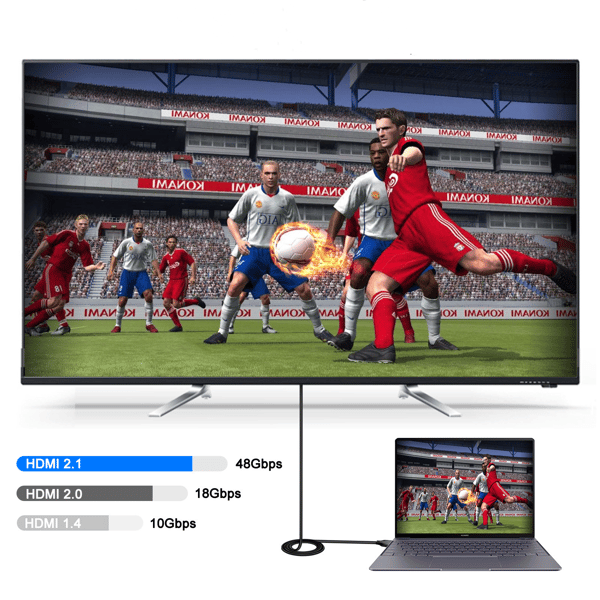 HDMI-kabel 8K/60Hz, 4K/120Hz HDMI 2.1 Sort 3 m