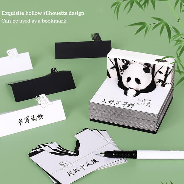 Fashionabla 3D Panda Anteckningspapper DIY Scrapbook Stickers för Studenter