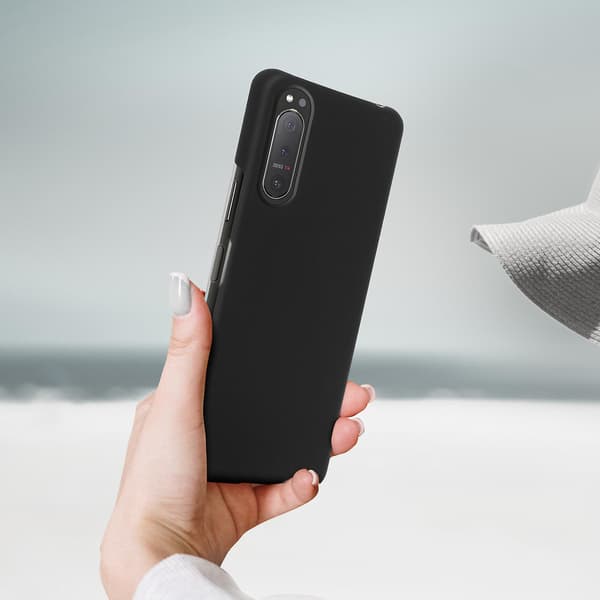Etui til Sony Xperia 5 2 Stiv Gummi Finish Mat Sort