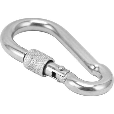 Robust og multifunktionel karabinhage lavet af 304 rustfrit stål med fjederlås M10x100