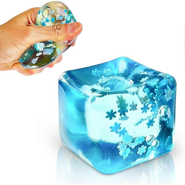 Stressbolde Isterning med Snefnug, Langsomt Stigende Squishy Fidget Legetøj, Angstlindrende Sensoriske Beroligende Legetøj til Børn & Voksne, Klasseværelsespræmier