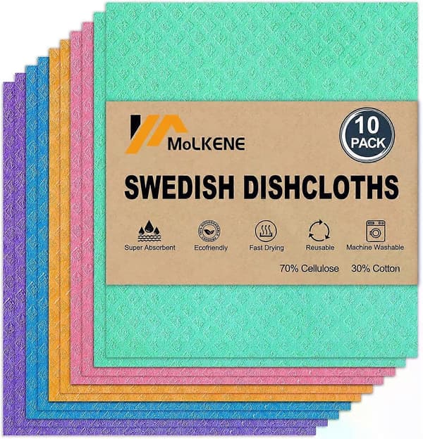 Svenska Disktrasor, 10-pack Återanvändbara Kökstrasor Ultraabsorberande