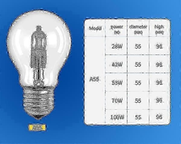4 stk. A55 Halogen Energisparende Pære 100W E27 Sokkel for Oppvarming og Øyebeskyttelse