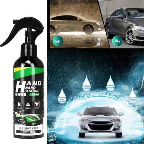 Flytende hydrofobisk beleggmiddel basert på krystallbelagte nanoglasskrystaller for biler (120 ml).