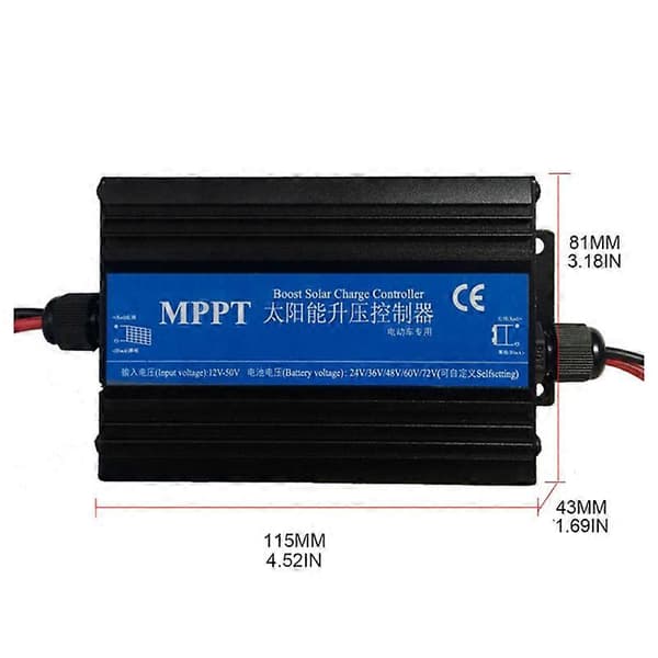 MPPT Boost Solar Charge Controller Oplader 300W Bilbatteri Opladningsspændingsregulator Oplader Regul