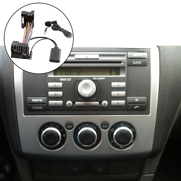 Auton Bluetooth 5.0 Aux-kaapeli Mikrofoni Handsfree Matkapuhelimen Vapaa Puhelu Adapteri 6000 Cd Fordille