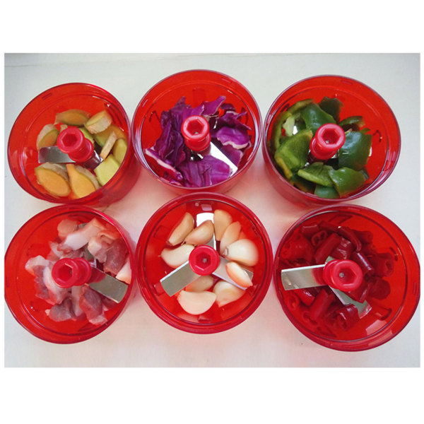 Monikäyttöinen silppuri vihanneksille, hedelmille, sipulille, pähkinöille, valkosipulille, baby - punainen