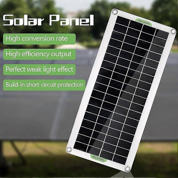 30W Polykristallin Solpanel Flexibel Solpanel För Camping Bil Resor Utomhus Nödkraft A