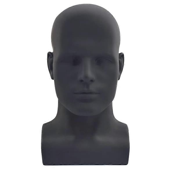 Mannequin hode for menn, profesjonelt mannequinhode (matt svart)