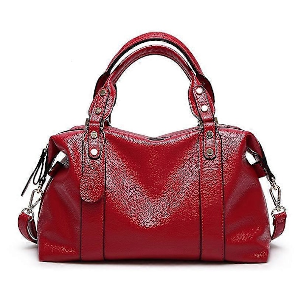 Damväska Mode Boston Väska Dam Handväska Axelväska Crossbody Väska-FÄRG：röd