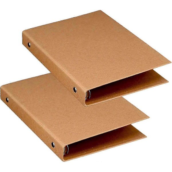 A5 6-ringsbind, A5 ringbindmapper, A5 ringbind 6 huller, Kraft a5 mapper til tilføjelse af brochureomslag scrapbookingpapir løse ark, 2 stk