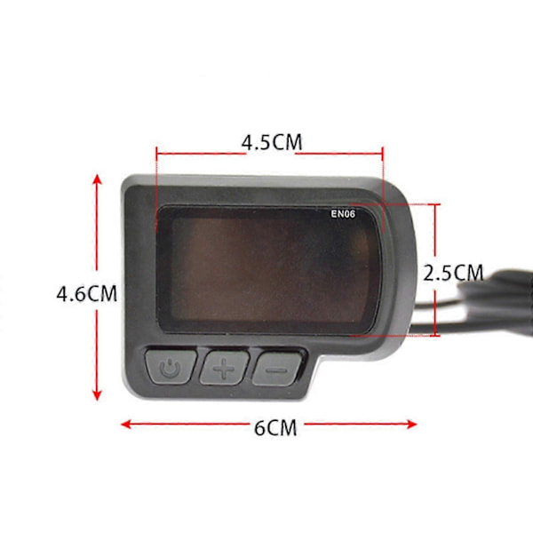 E-Bike EN06 LCD Display Kontrollpanel 24-48V, För Elektrisk Cykel Scooter 6 Pin FQ