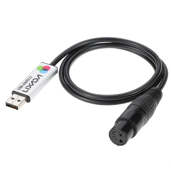 Lixada USB til DMX Interface Adapter LED DMX512 Computer PC Scenebelysningscontroller Lysdæmper