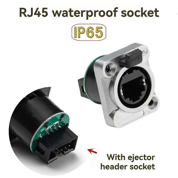 10 stk. Ethernet Rj45 Chassis Socket NE8FDP Ethernet Pass Through Connector IP65 Vandtæt A