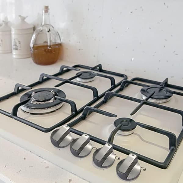 Sæt med 4 universelle metalgaskomfurknapper til gaskomfurer - 6 mm