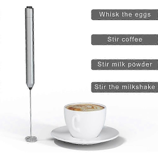 Melkeskummer Håndholdt Batteridrevet Mini Mikser Elektrisk Skummaskin for Kaffe Rustfritt Stål Melkeskummer for Kaffe JP
