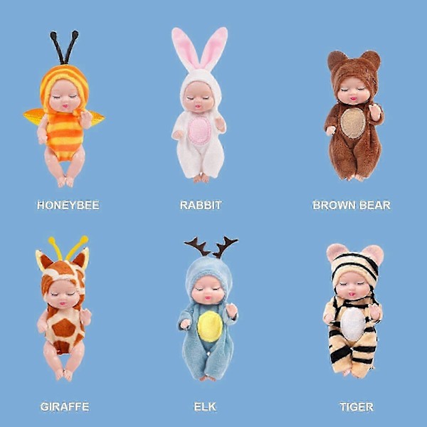 6 st Söta Mjuka Babydockor med Realistiskt Utseende & Kläder, Perfekta Presenter till Flickor