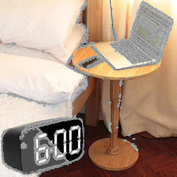 Smart Digital Väckarklocka Sängbord, Röd LED Resa USB Skrivbords Klocka Med 12/24h Datum Temperatur Snooze