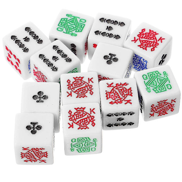12 kpl Pokeri Nopat Ktv Pub Nopat Hauska Peli Nopat 6-sivuinen Pokeri Nopat